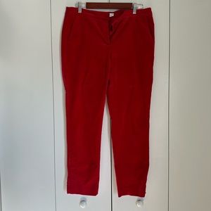 Talbots red velvet cropped pants